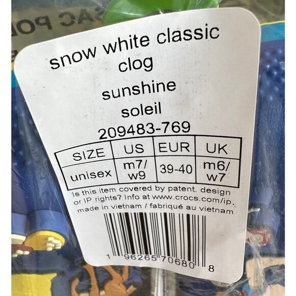 Crocs Snow White Classic Clogs Limited Edition Womens Size M7 W9 New - Picture 4 of 4